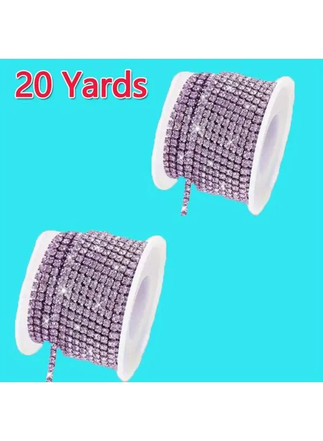 Lake Blue 20 Yards Rhinestone Trim Chain SS6 5 Crystal Stitch Costume Decoration Craft Sewing Supplies - Image 1